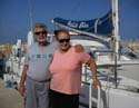 02 Joe and Michele on dock by Pacific Bliss, Ashkelon Marina, Israel